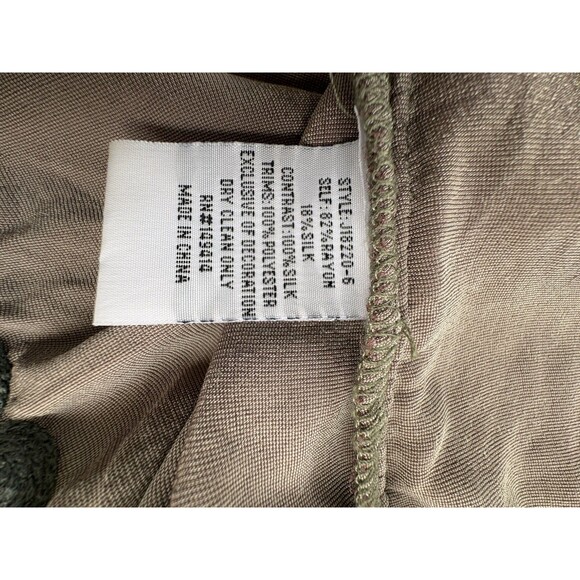 Johnny Was Yasmine Velvet Embroidered Sleeveless Silk Monochrome Green Size XS - Picture 10 of 11